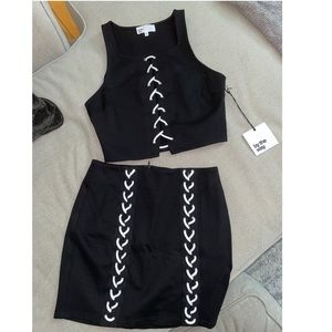 Black Set! Racer back shirt and skirt